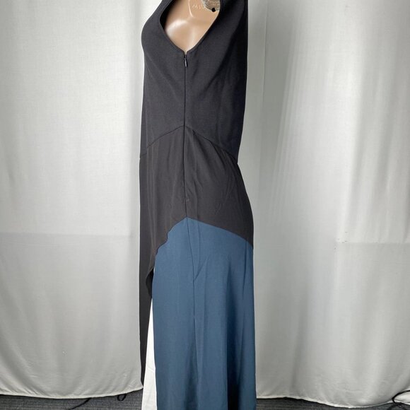 NEW REISS Midi Dress Black Size M Petite Faro Hybrid Colourblock Sleeveless - Picture 7 of 10